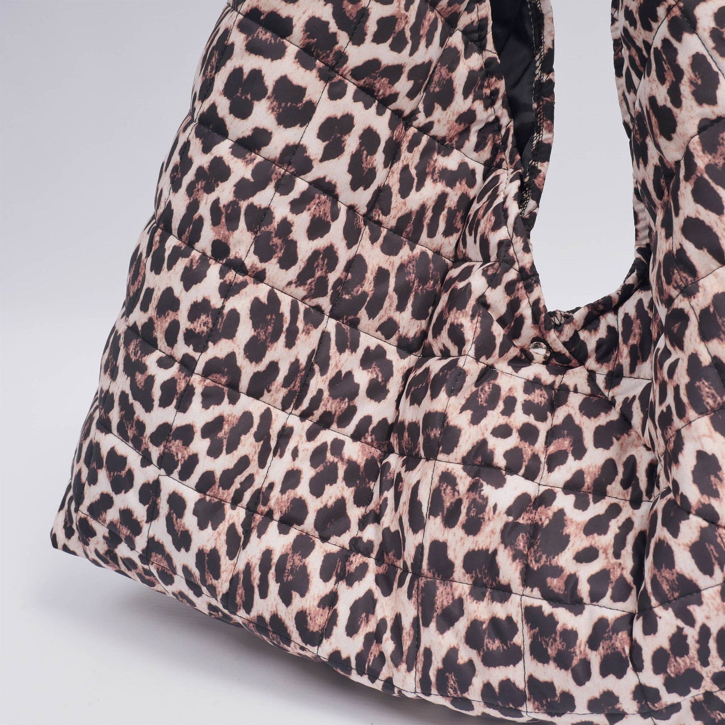 Leopard print quilted HOBO handbag Camel