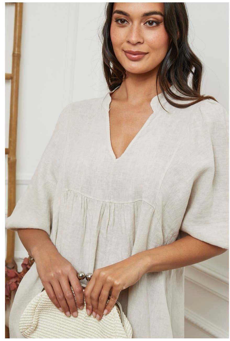 100% linen dress Color