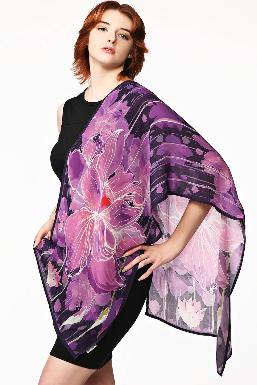 Kamala Lotus Scarves: Purple