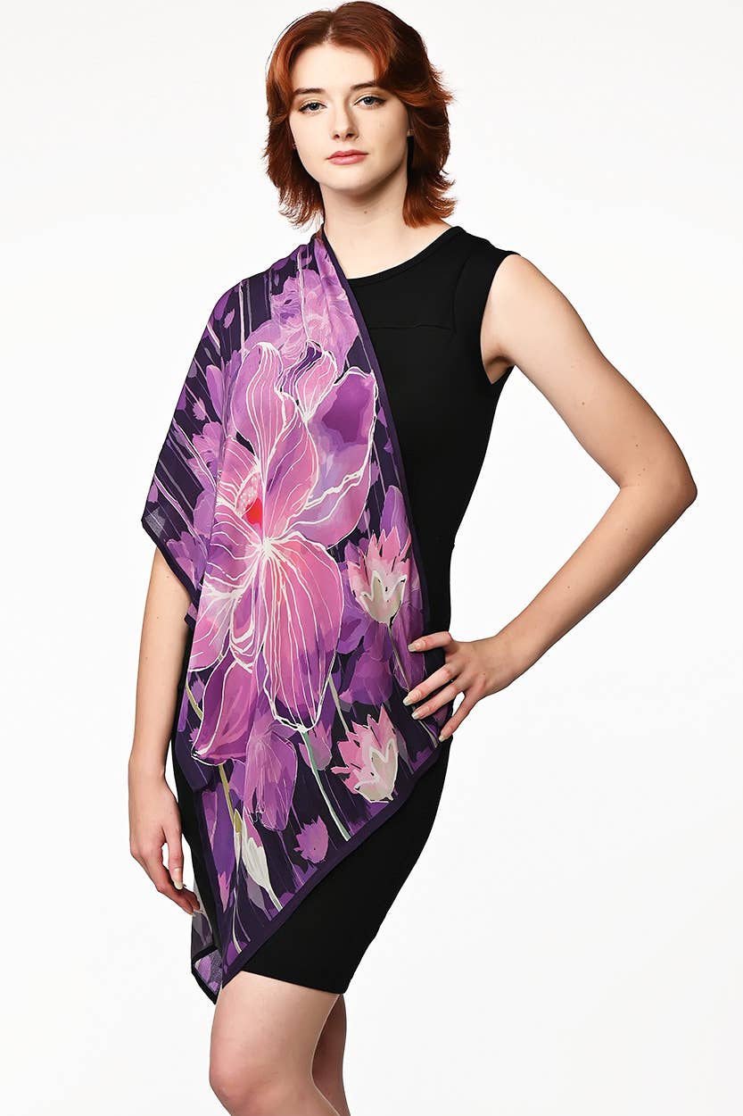 Kamala Lotus Scarves: Purple