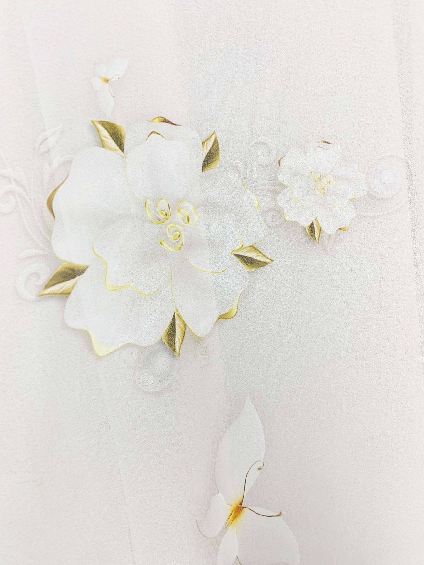 Beige Floral & Butterfly Kimono