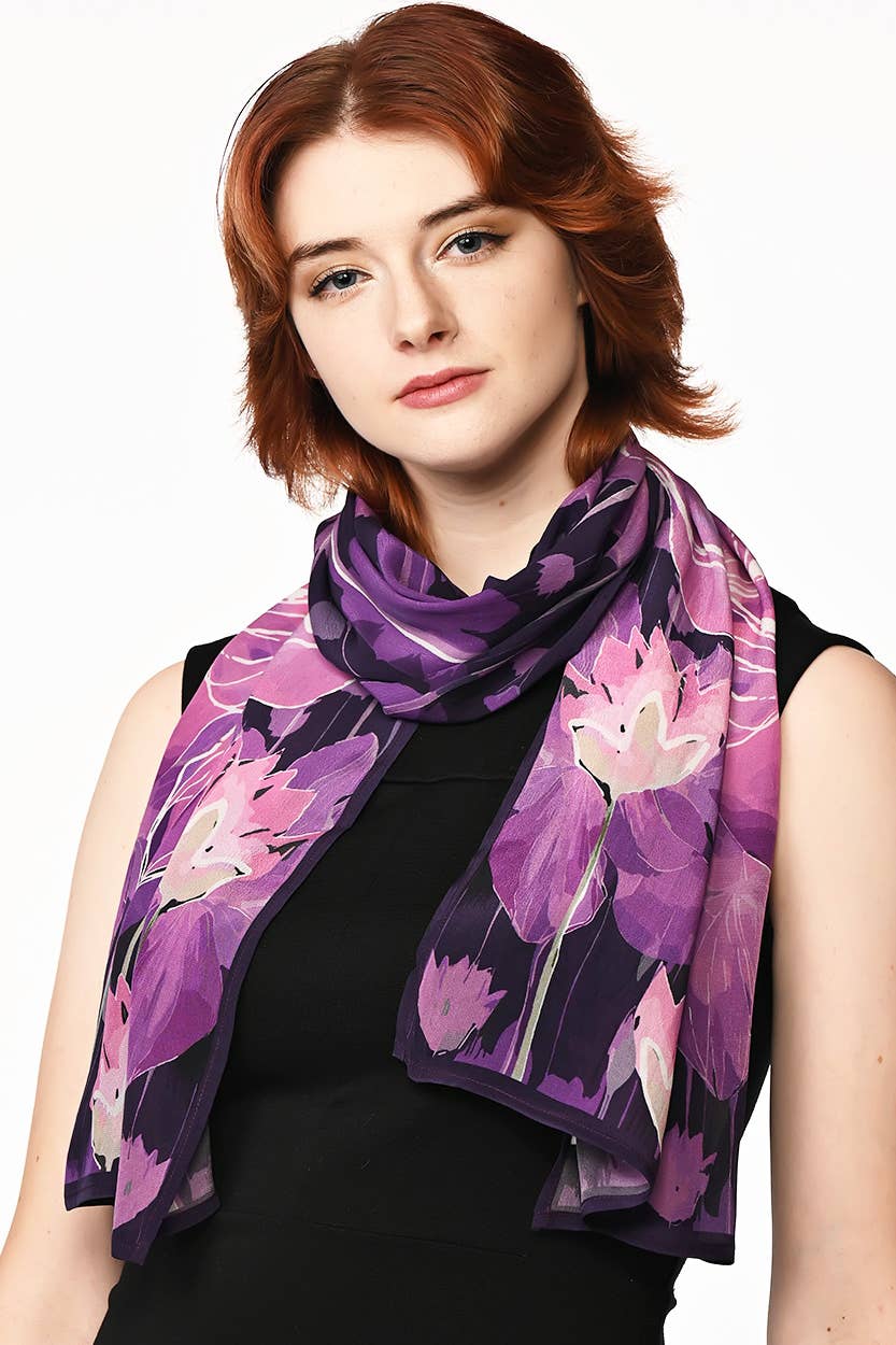 Kamala Lotus Scarves: Purple