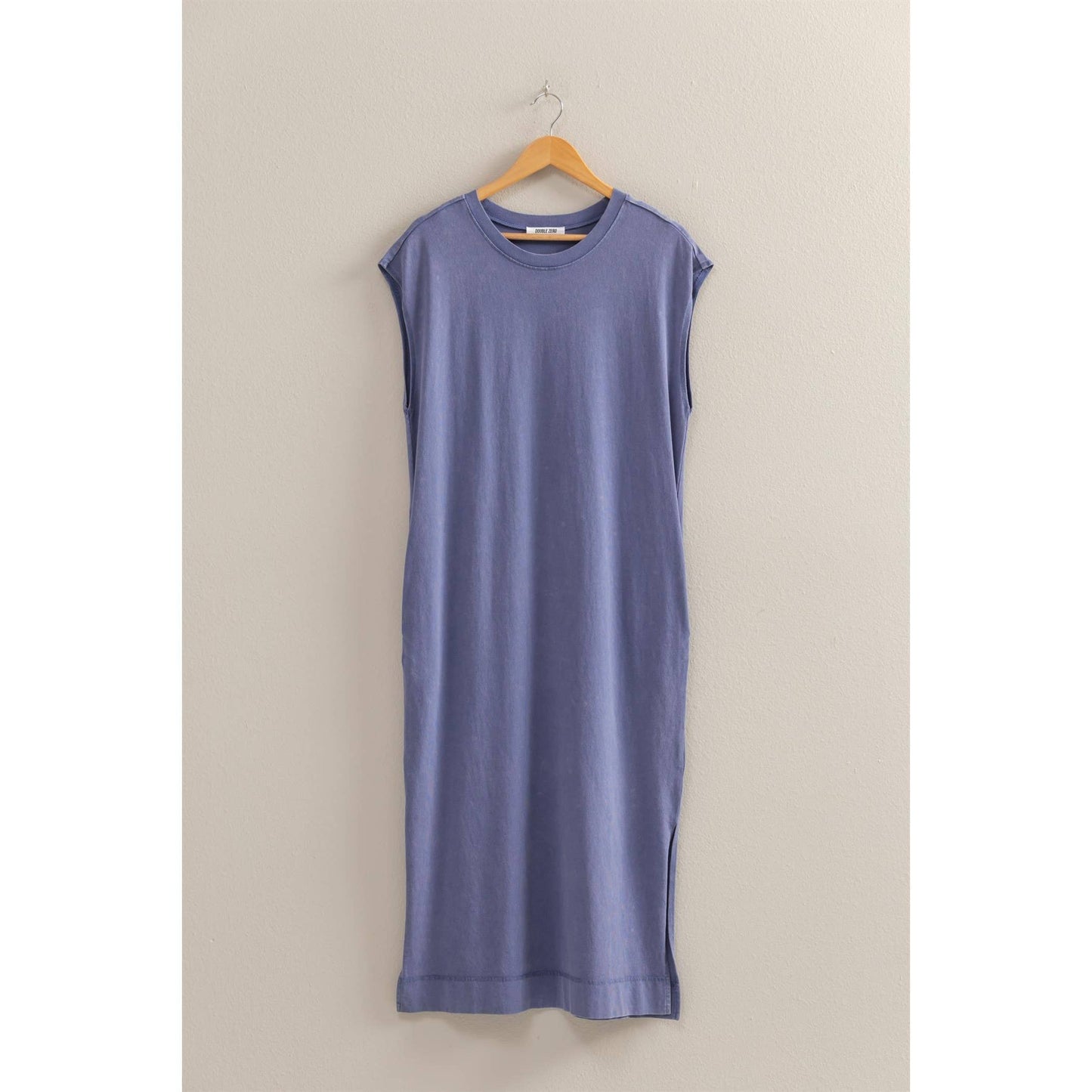Casual Sleeveless Midi Dress With Pockets INDIGO
