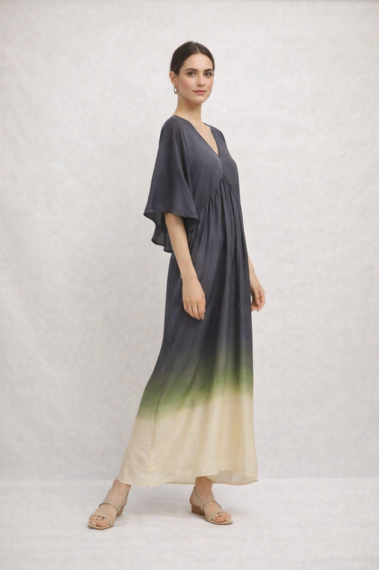 V-Neck Viscose Dress