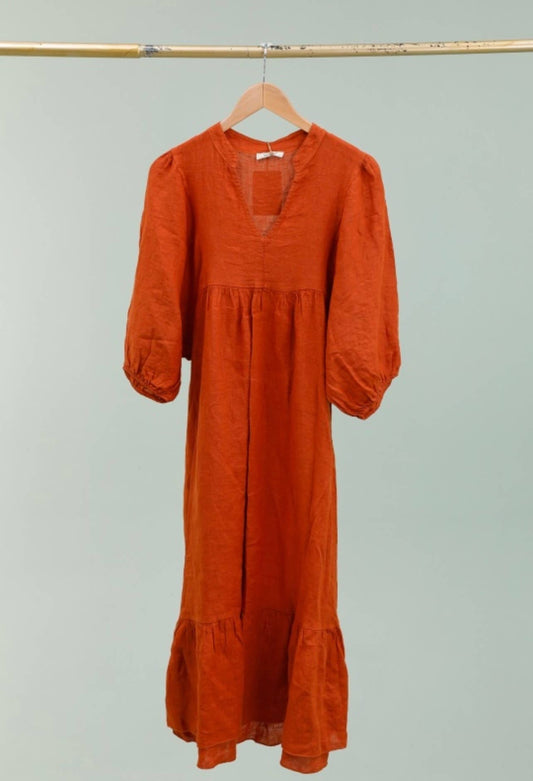 100% linen dress Color