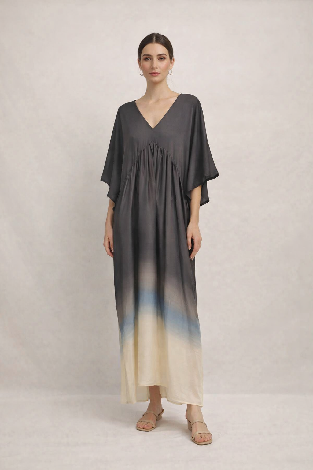 V-Neck Viscose Dress