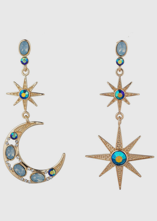 Star and Sun Statement Earrings