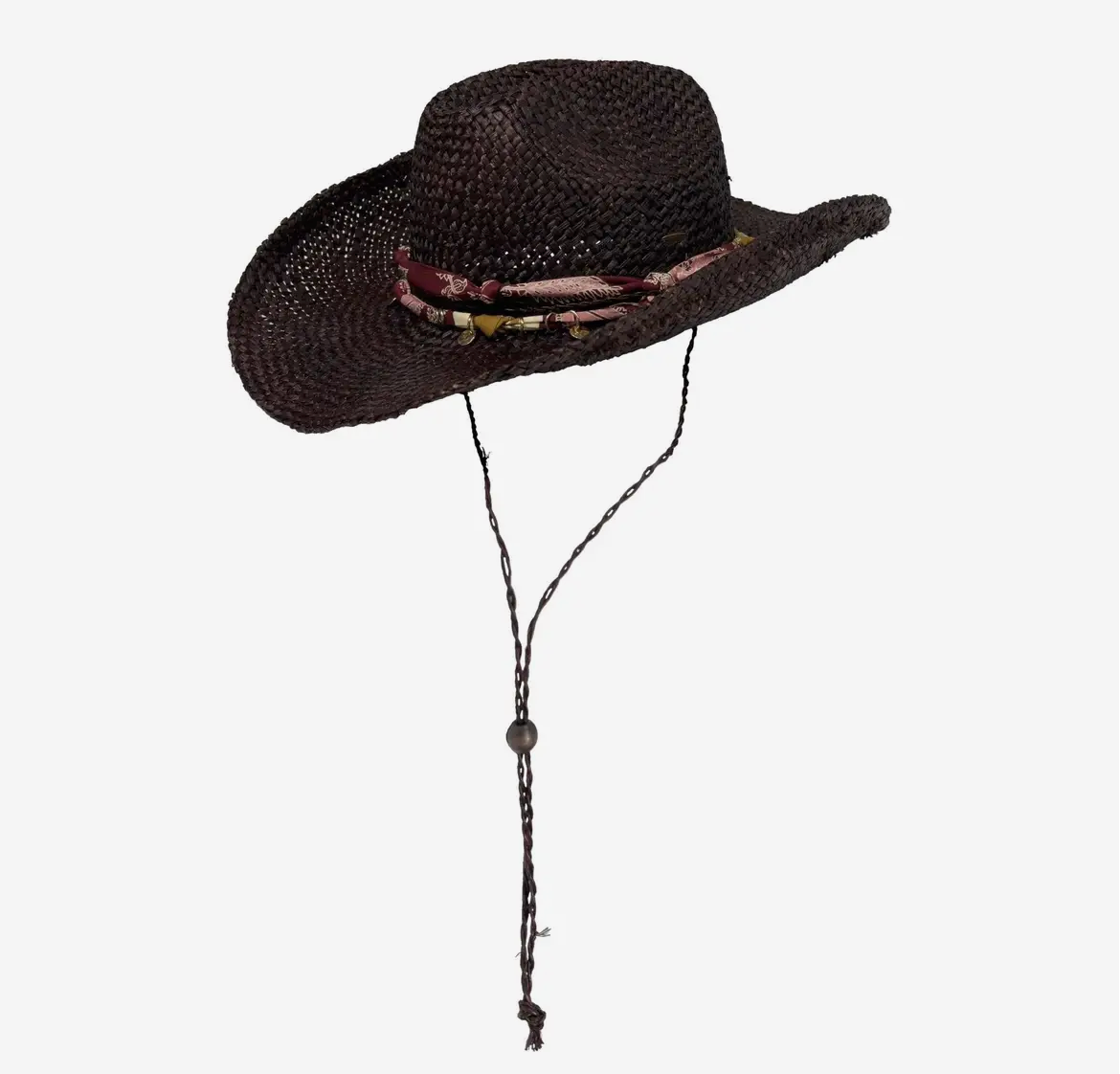 Wendy Raffia Cowboy Hat Dark Brown