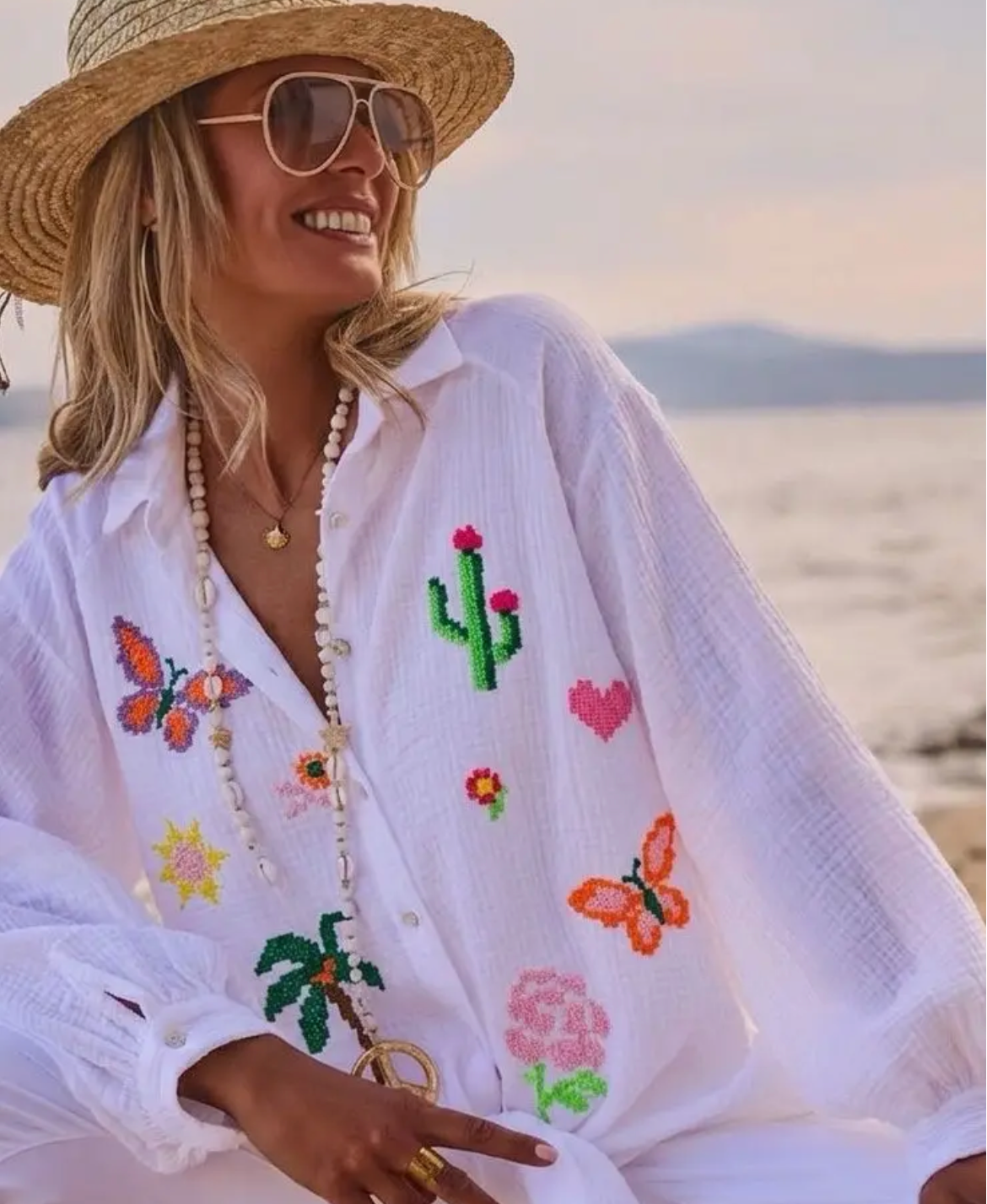 Italian OS Gauze Cotton Shirt Tropical