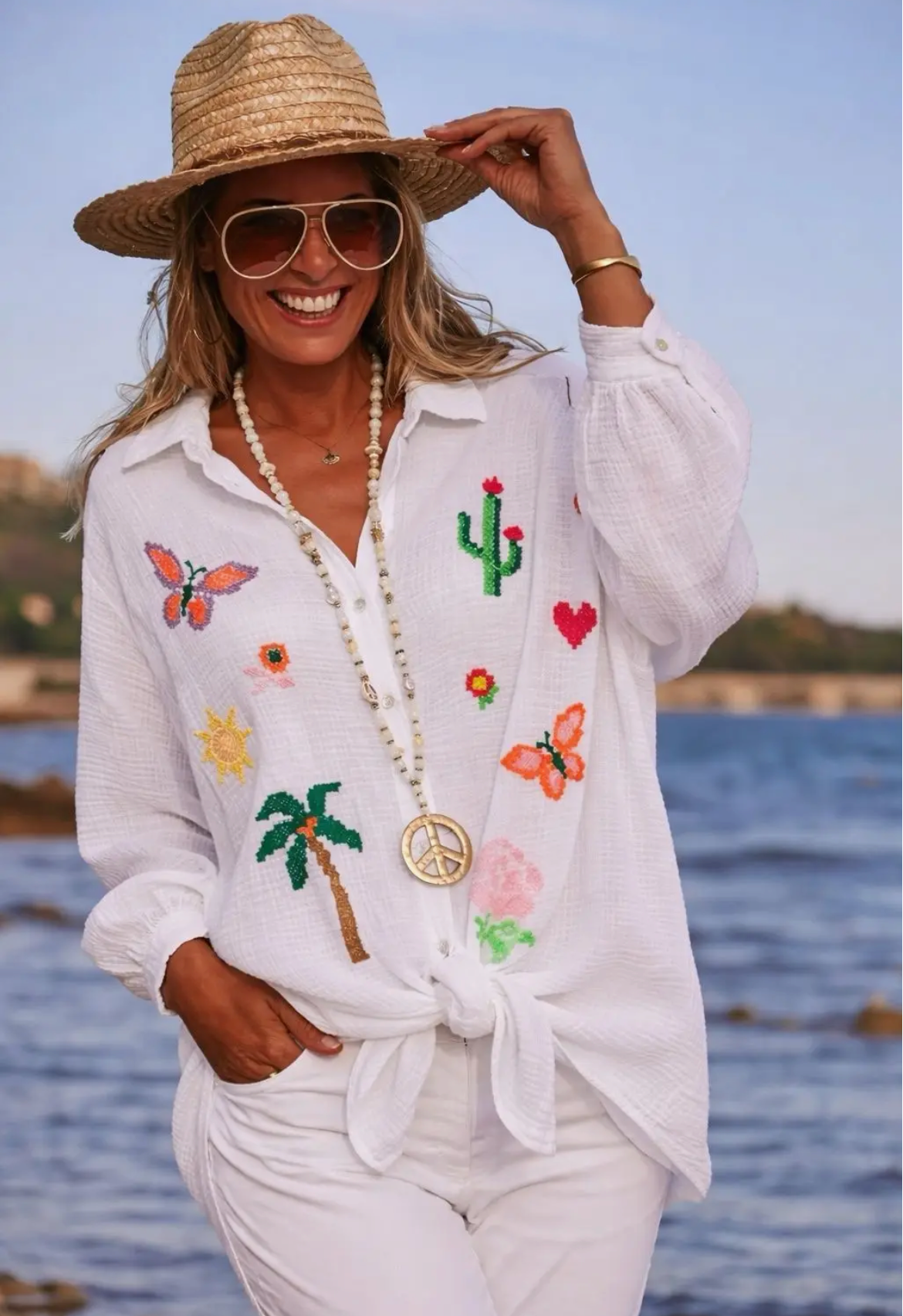 Italian OS Gauze Cotton Shirt Tropical