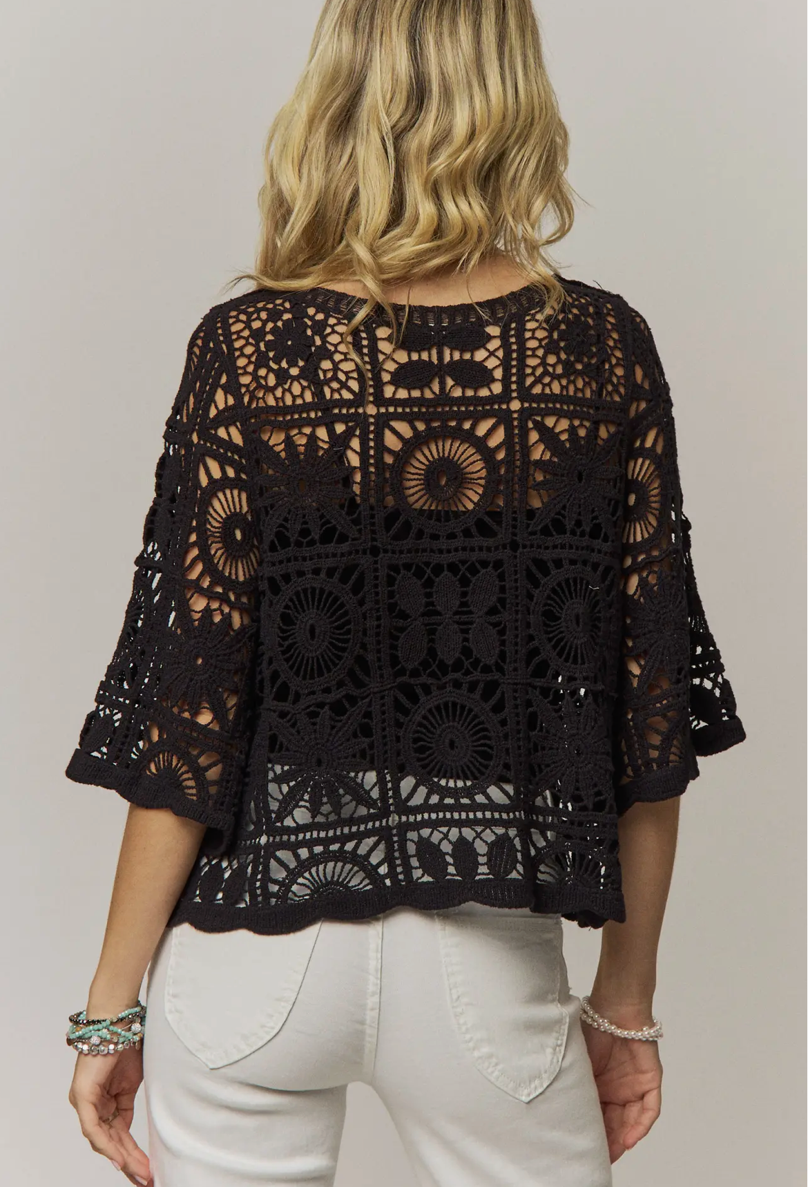 Open-Knit Square Crochet Top