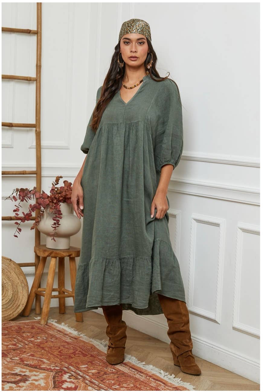 100% linen dress Color