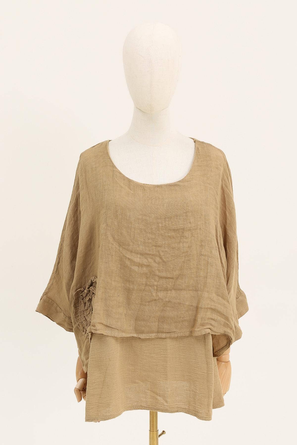 Linen tunic lined with cotton 87070 50% linen 50% cotton: Mole