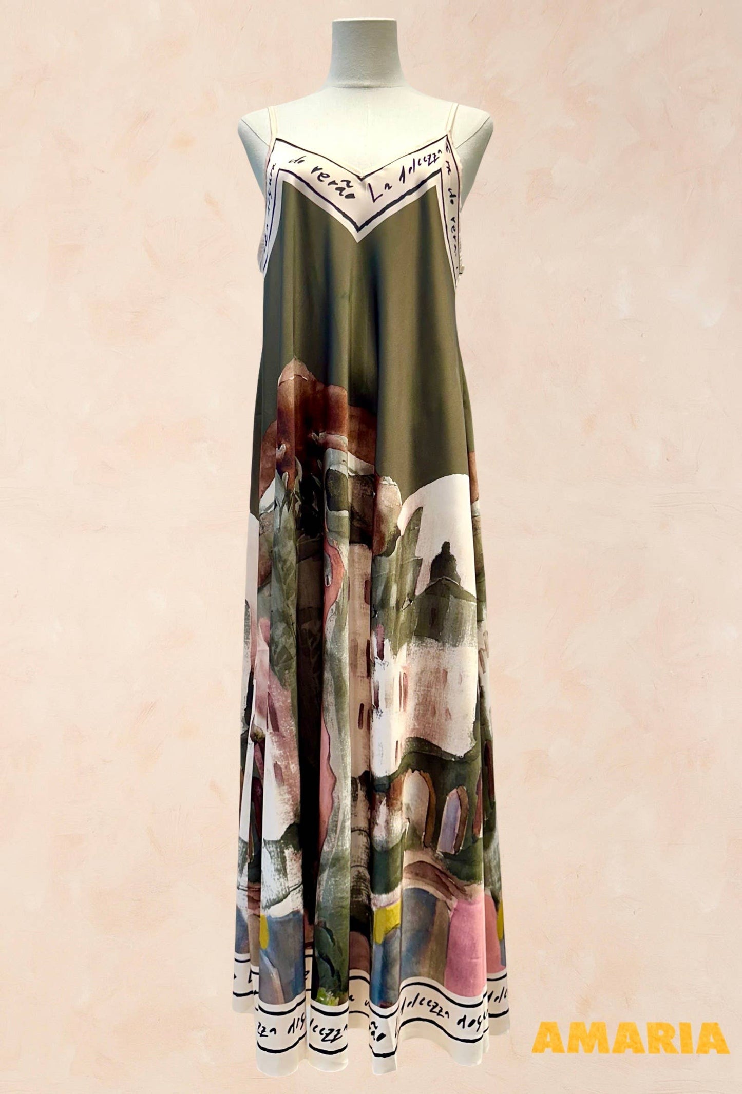 Viscose Silk Printed Fluid Strappy Dress - VISCOSE - 52005: Sky blue