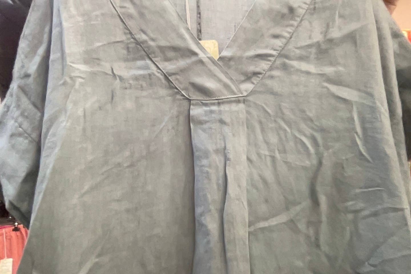 Long dress v-neck 62733 100% linen: Mustard