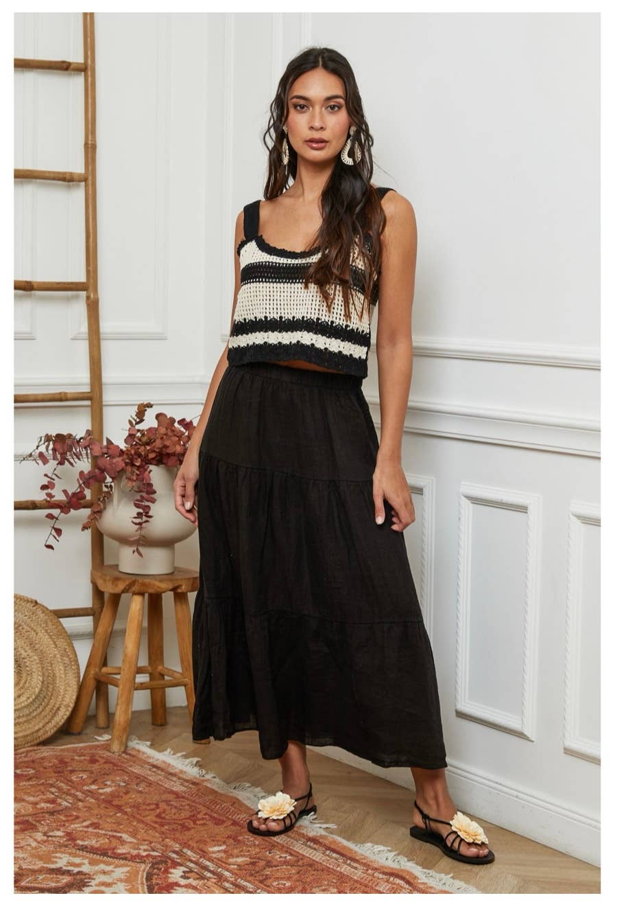 100% Linen Skirt TOBACCO