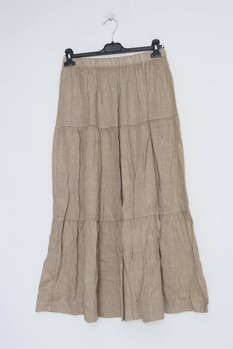 100% Linen Skirt TOBACCO