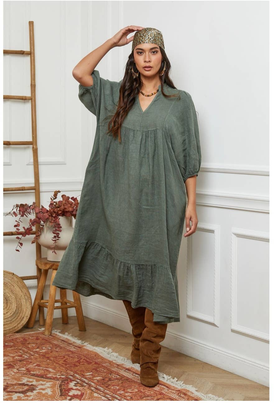 100% linen dress Color