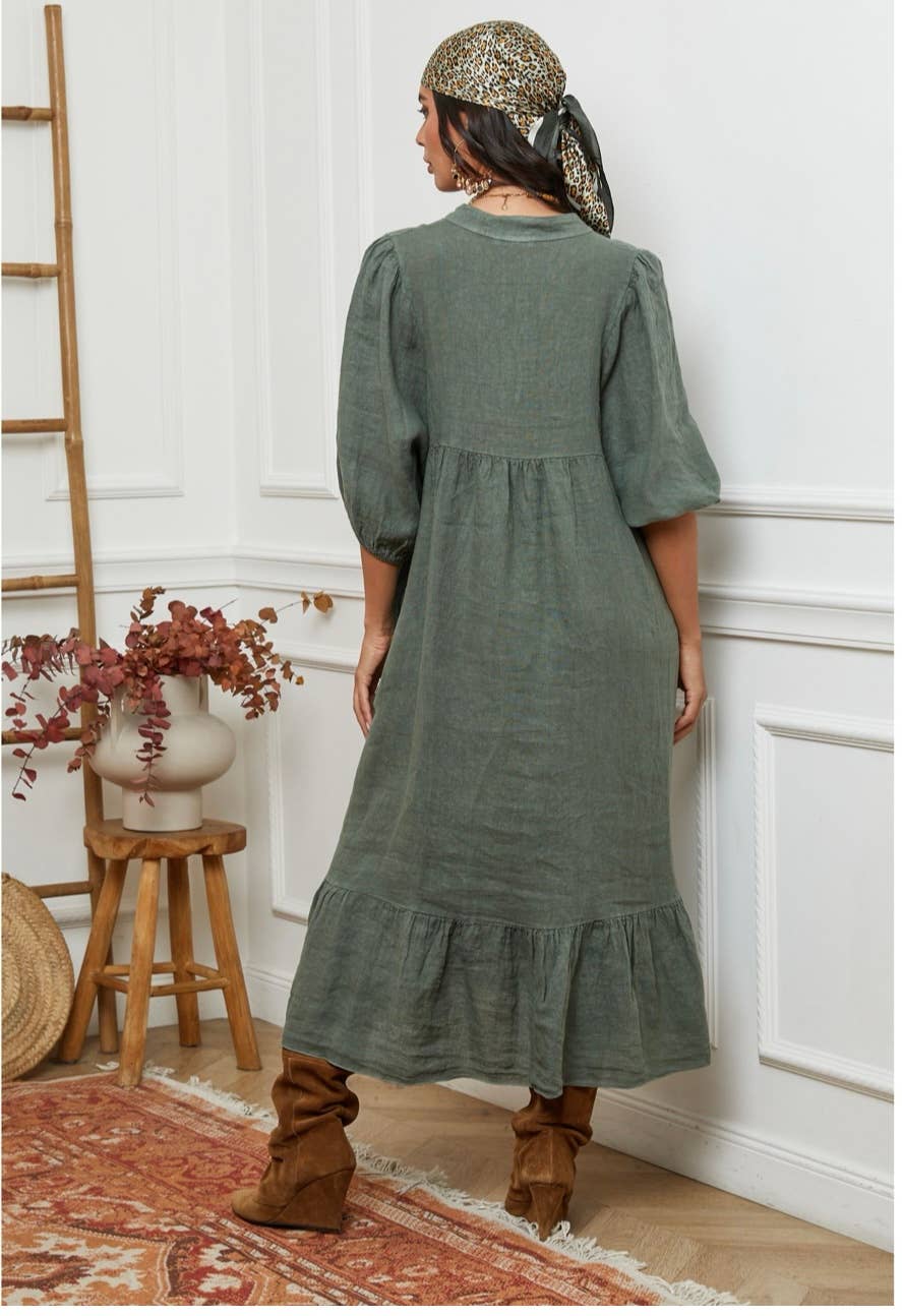 100% linen dress Color