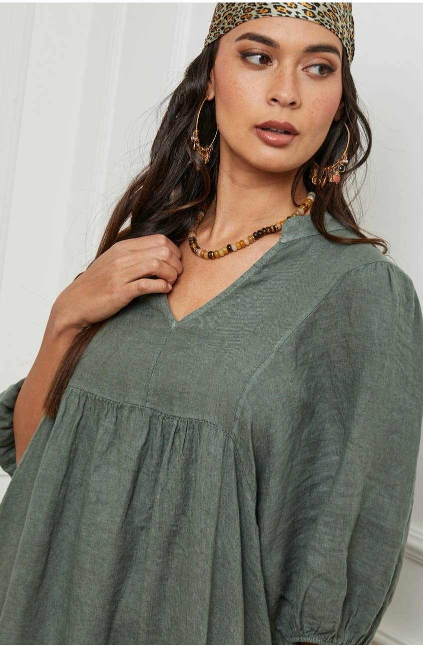 100% linen dress Color