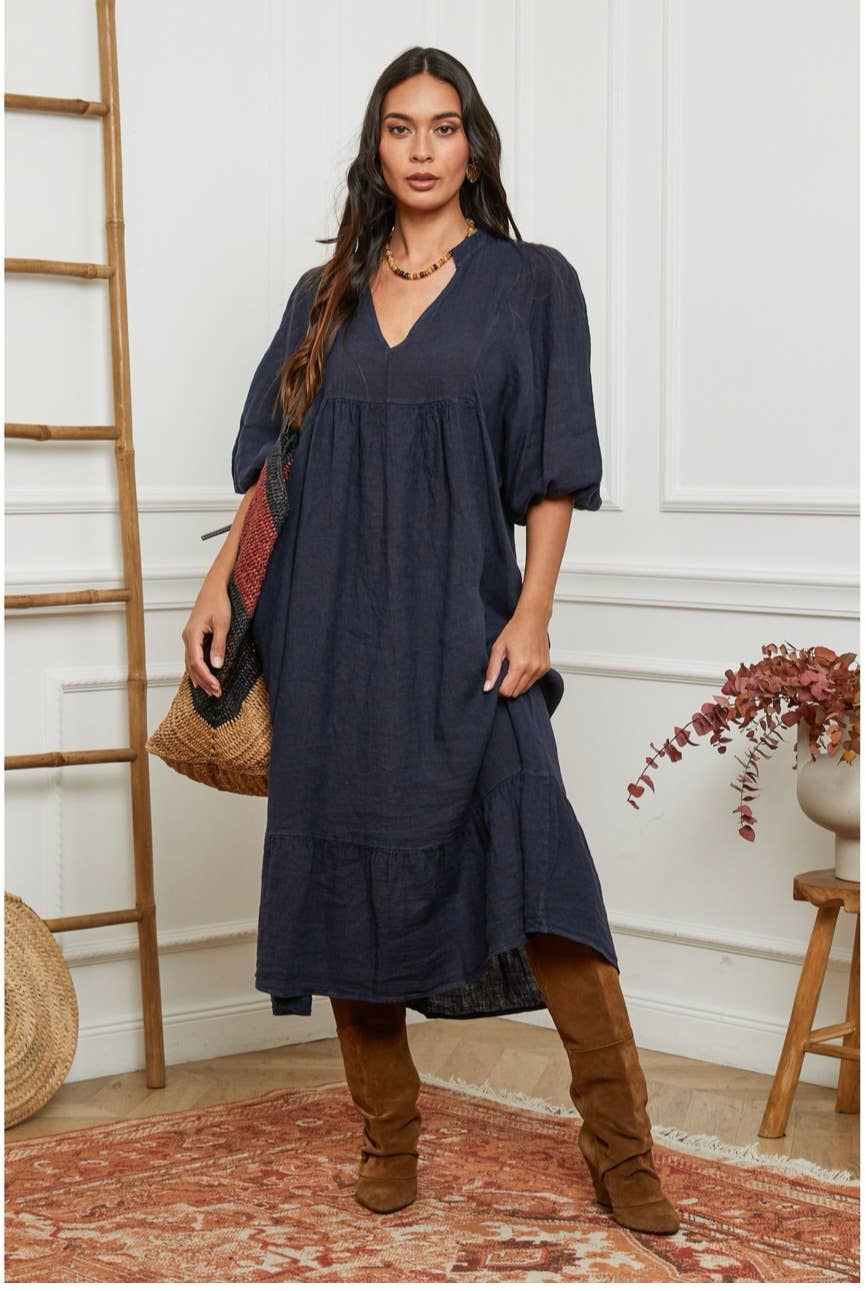 100% linen dress Color