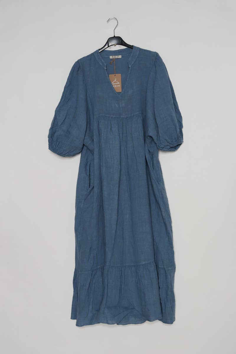 100% linen dress Bordeaux