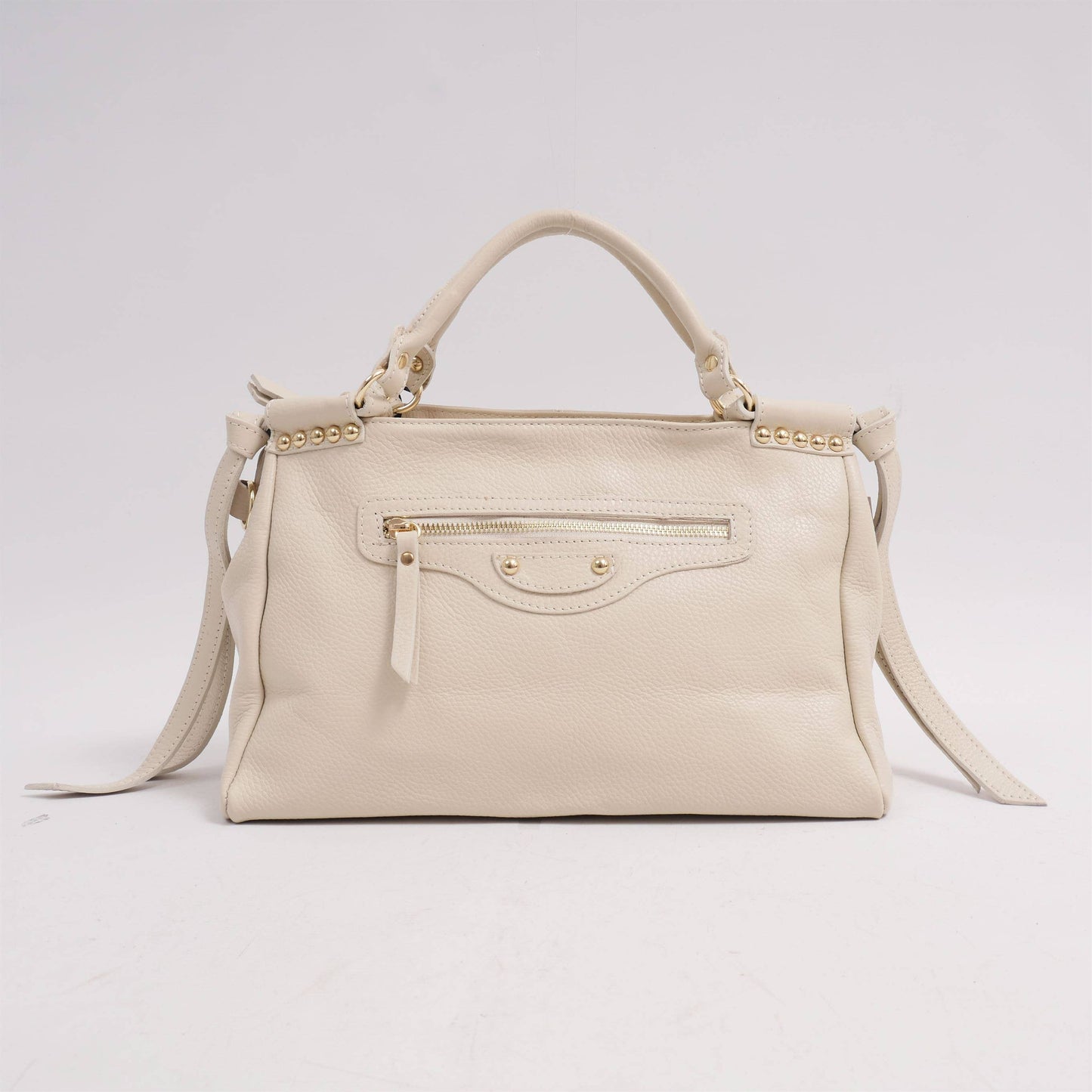 Beige Leather Made in Italy handbag