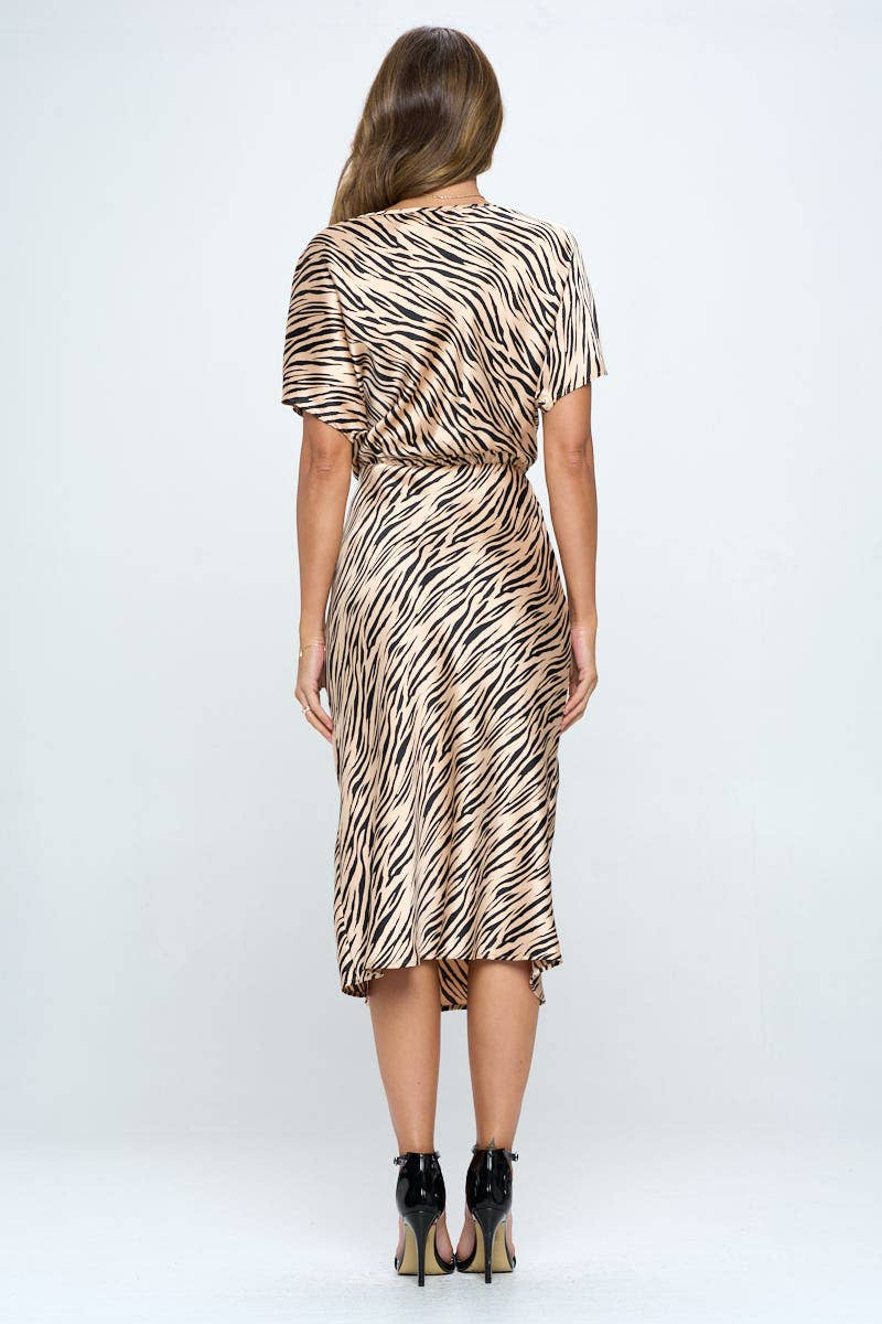 Made in USA Zebra Print Dress with Slit