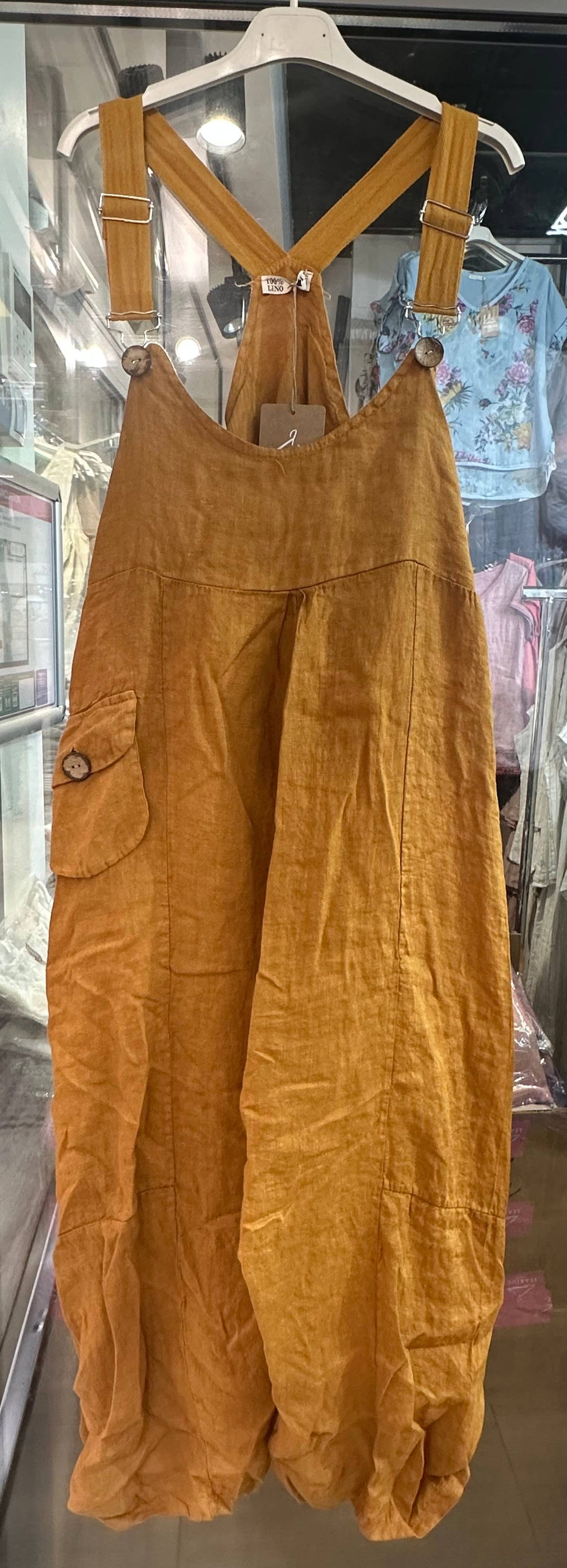 100% linen jumpsuit - Khaki