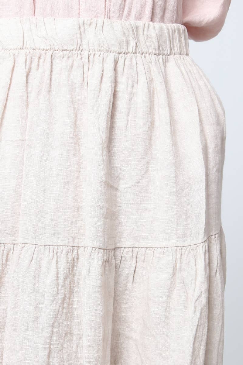 100% Linen Skirt TOBACCO