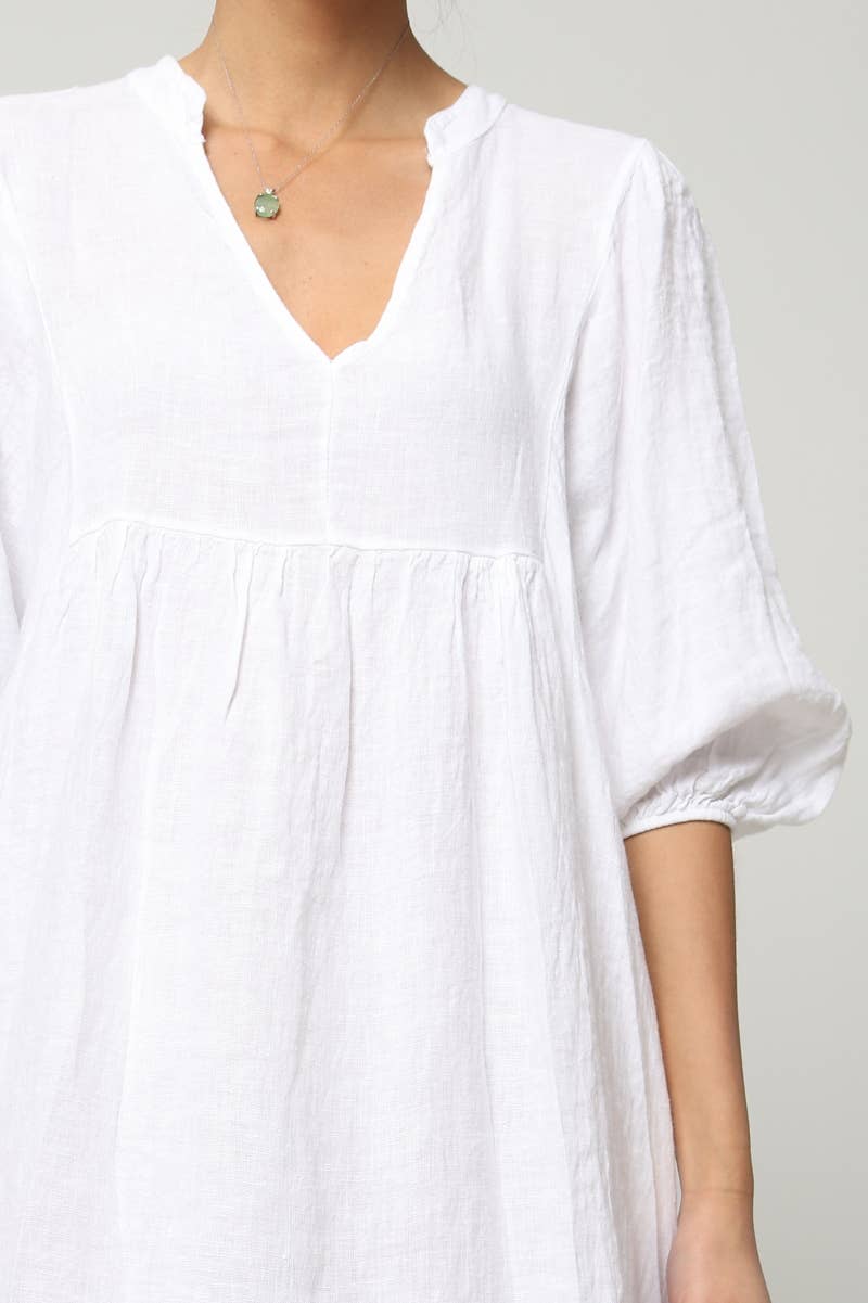 100% linen dress Bordeaux