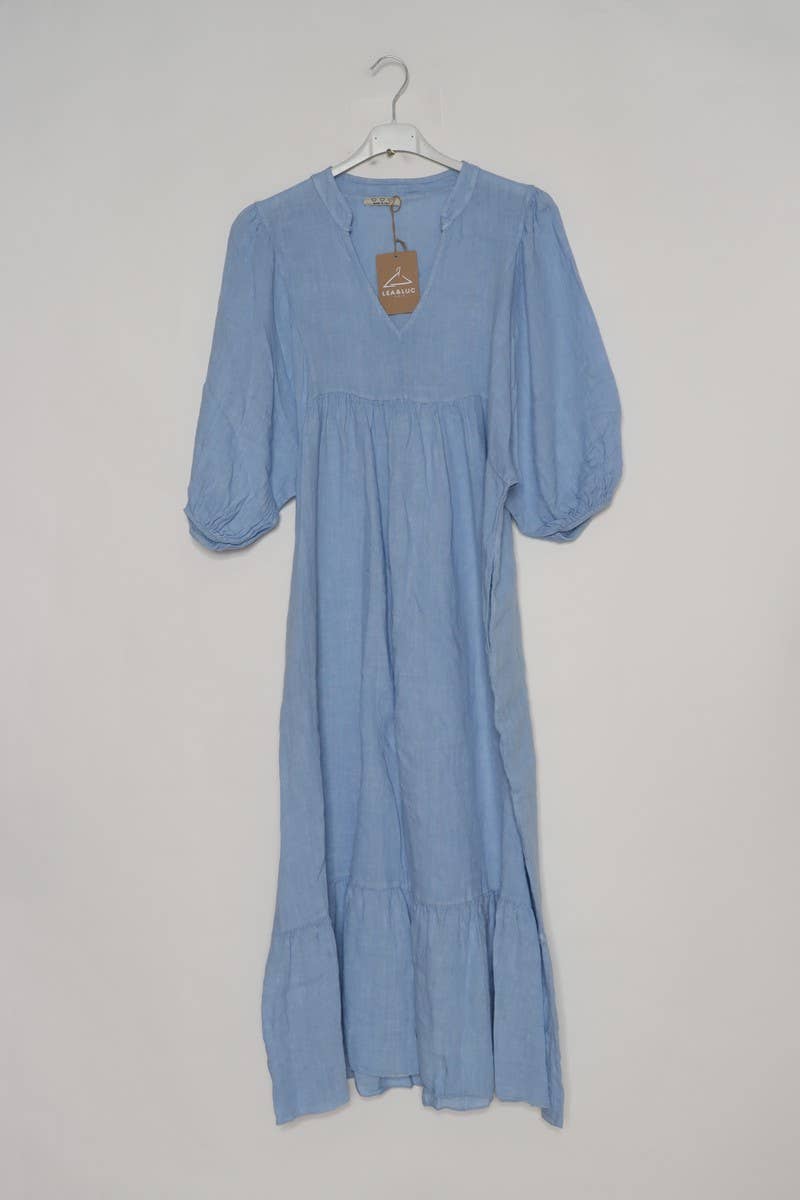 100% linen dress Bordeaux