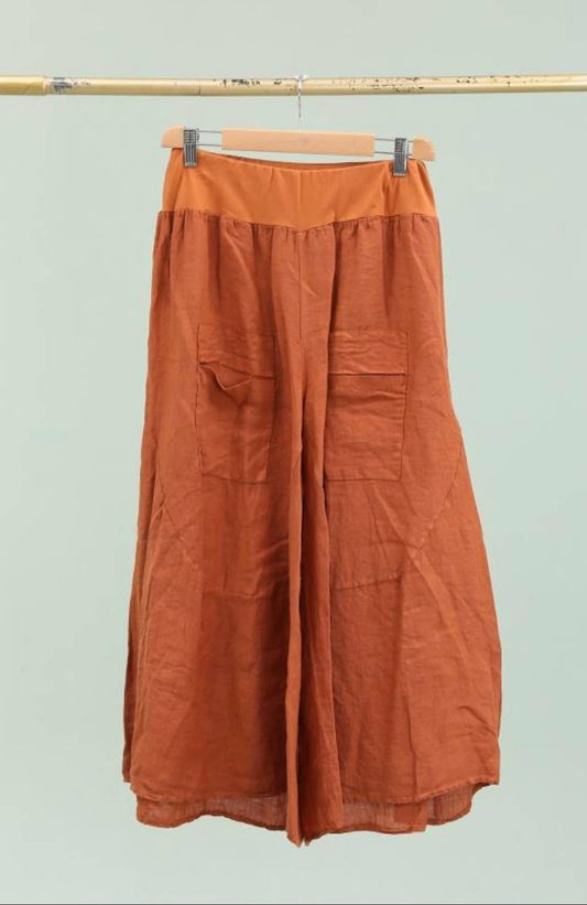 100% linen trousers-Coccio, Unique