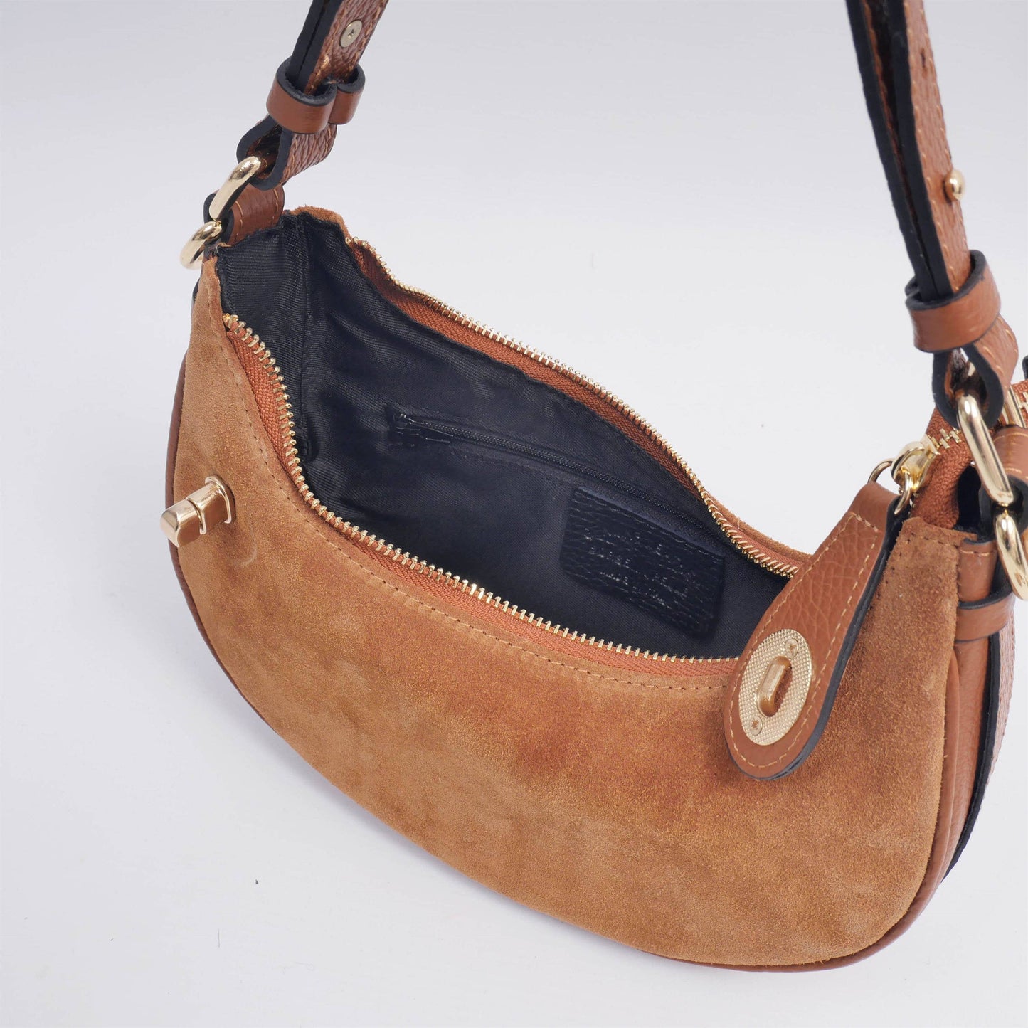 Made in Italy Leather handbag Camel