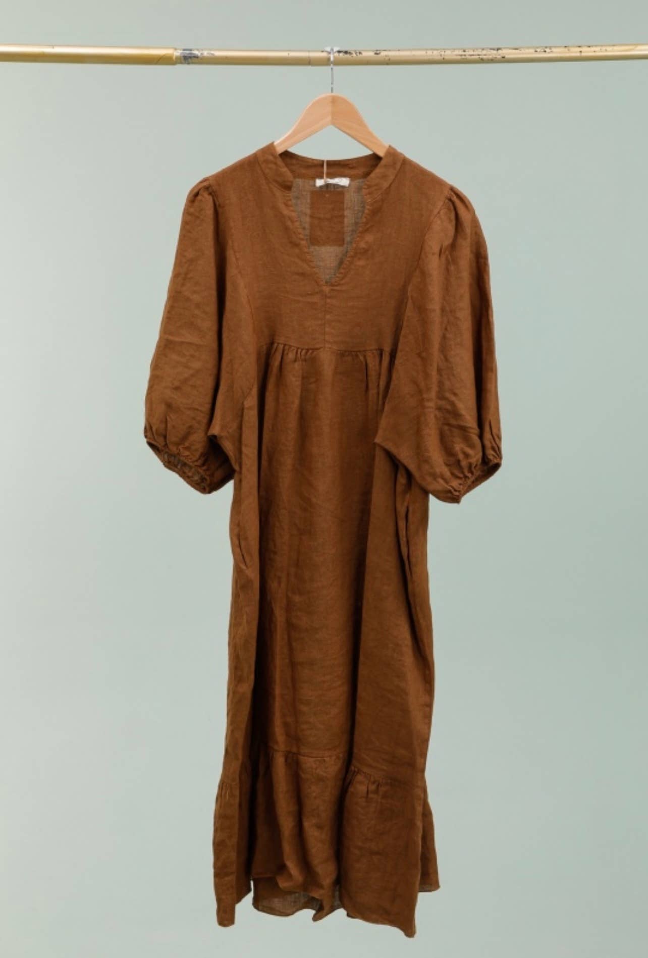 100% linen dress Bordeaux