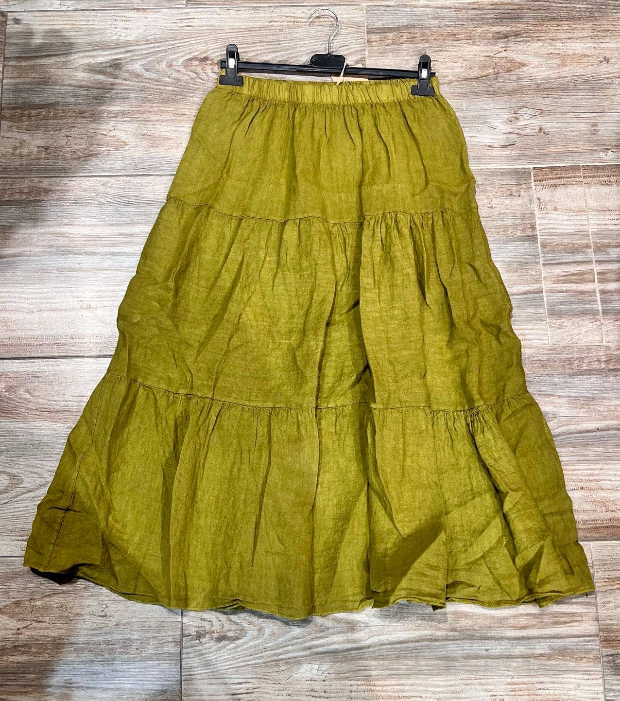 100% Linen Skirt TOBACCO