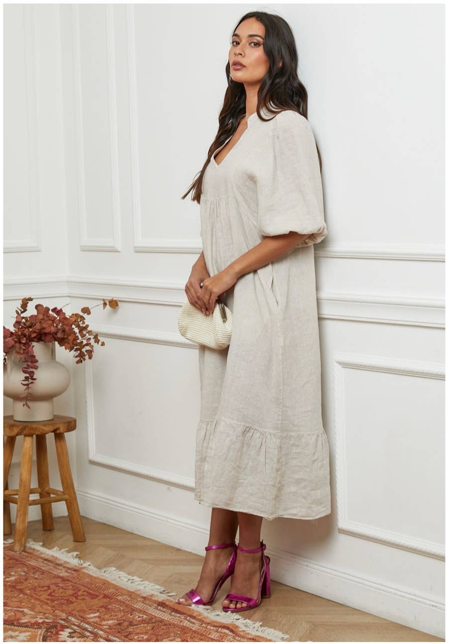 100% linen dress Color