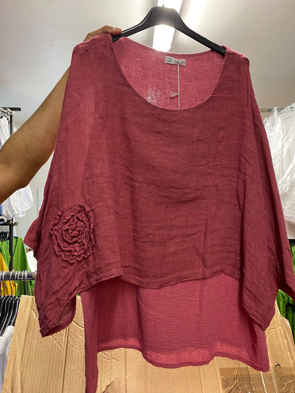Linen tunic lined with cotton 87070 50% linen 50% cotton: Mole