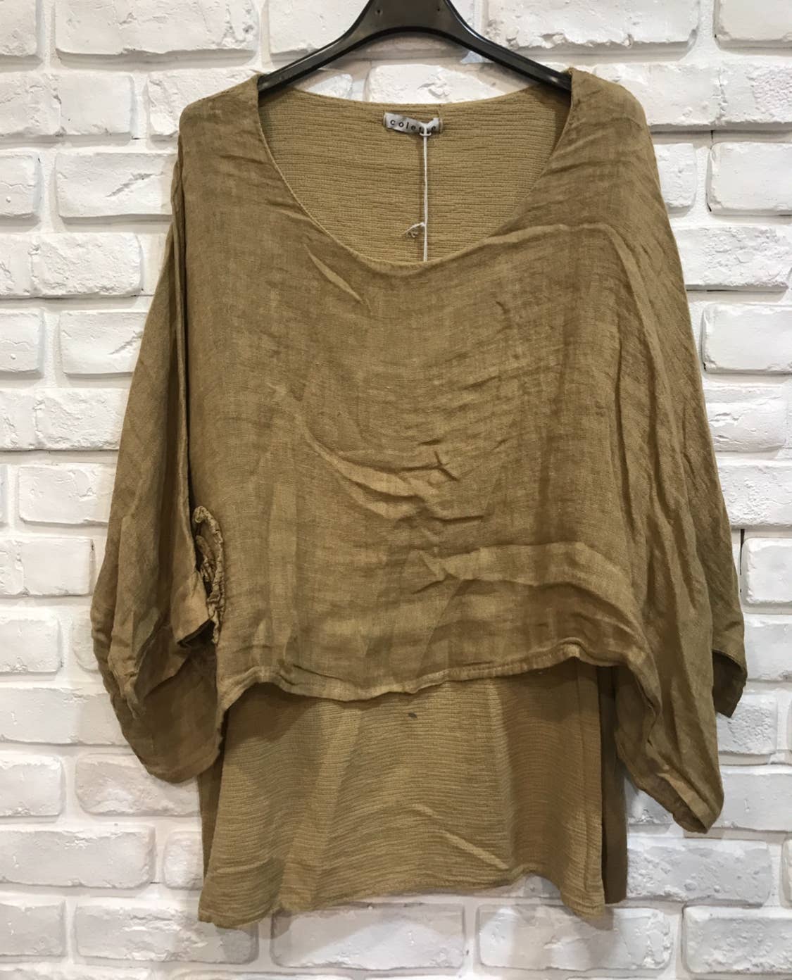 Linen tunic lined with cotton 87070 50% linen 50% cotton: Mole