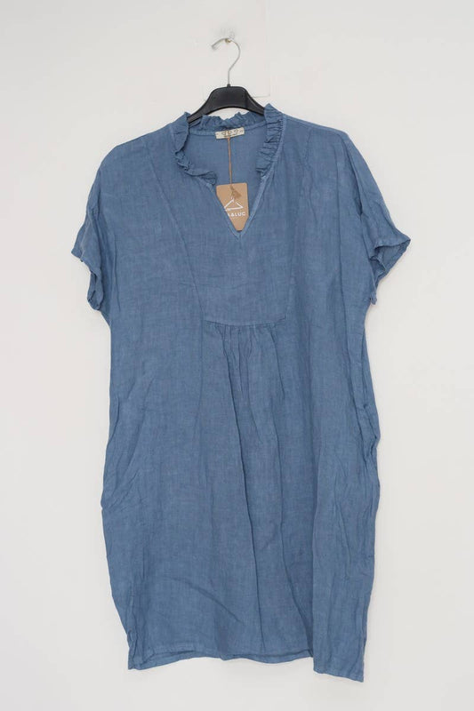 Dresses 100% linen-Blue jeans