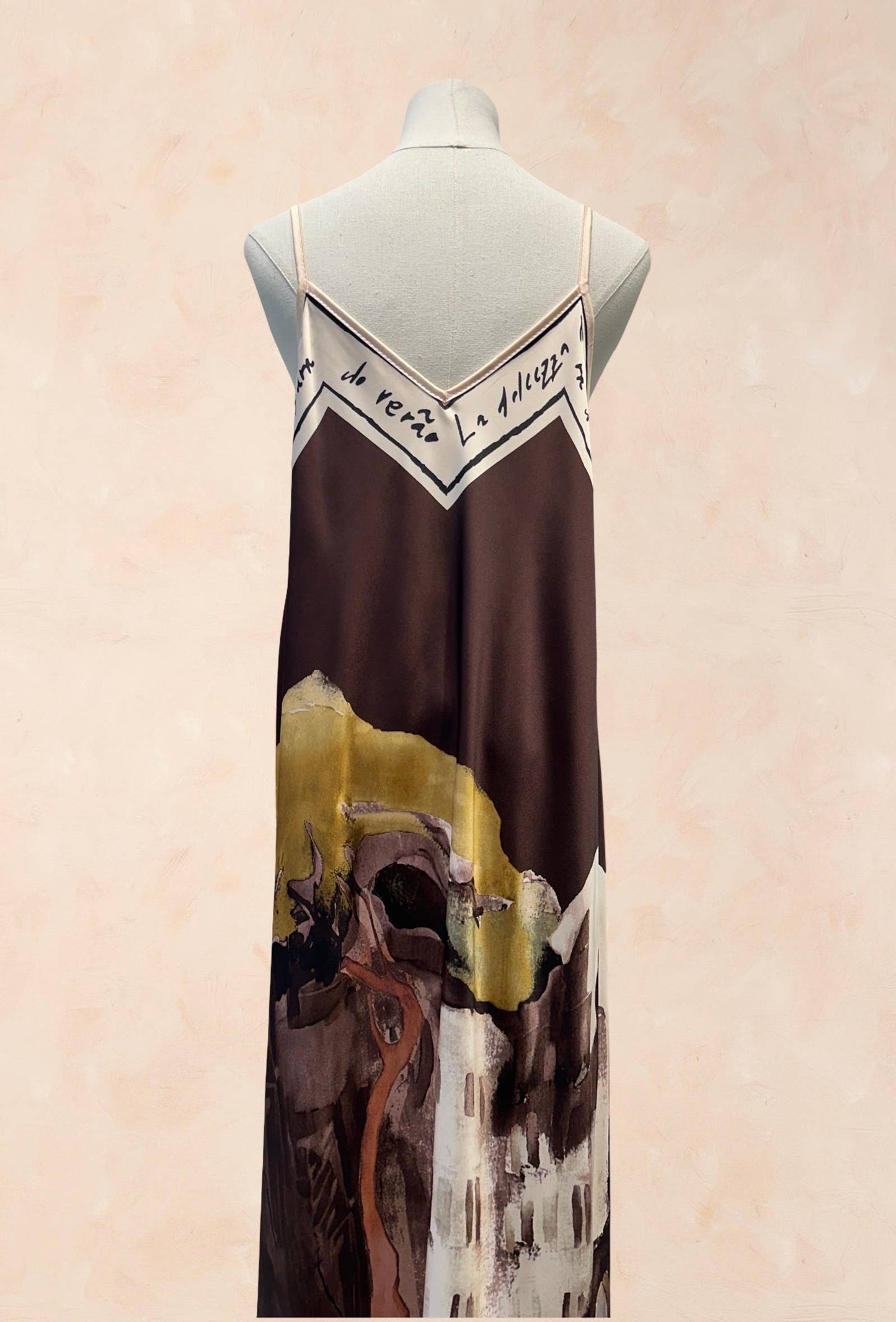 Viscose Silk Printed Fluid Strappy Dress - VISCOSE - 52005: Sky blue