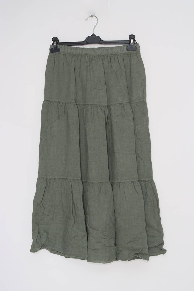 100% Linen Skirt TOBACCO