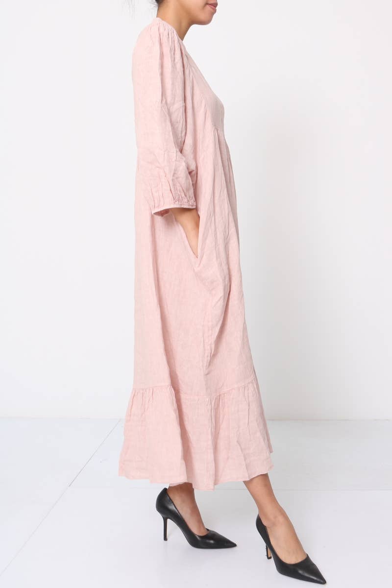 100% linen dress Color