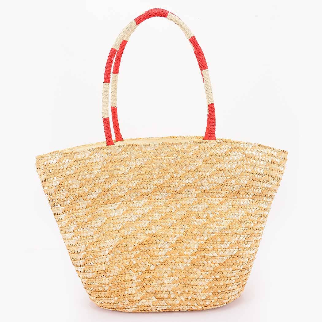 Faux Straw Heart Tote Bag