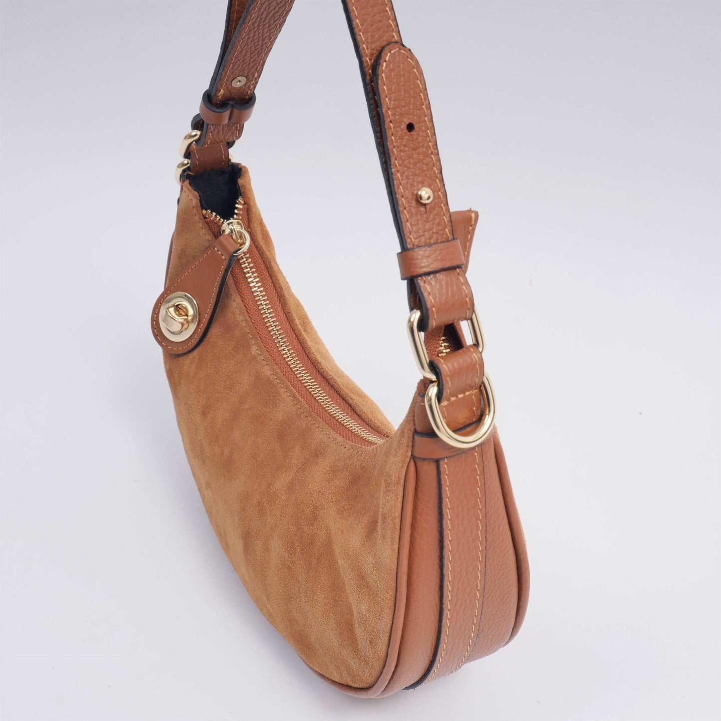 Made in Italy Leather handbag Camel