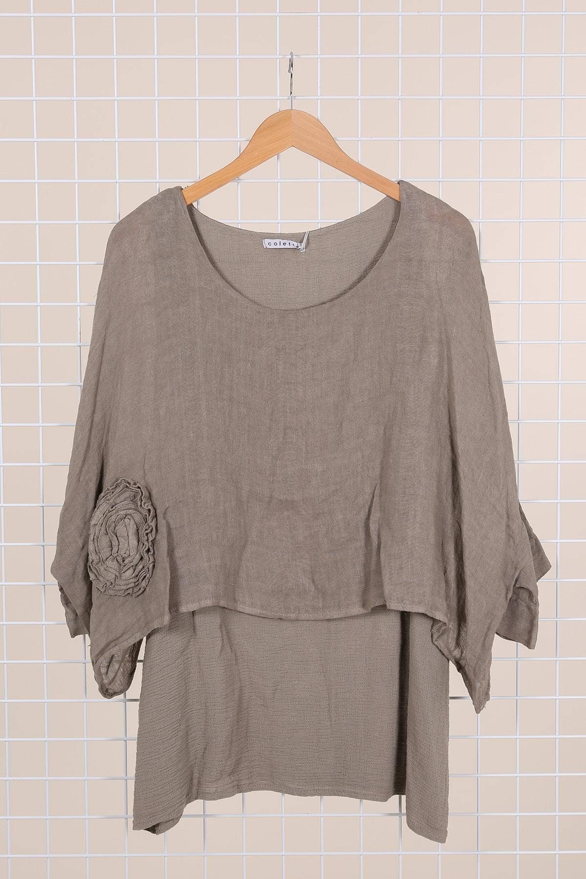 Linen tunic lined with cotton 87070 50% linen 50% cotton: Mole