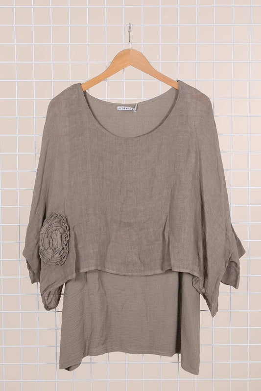 Linen tunic lined with cotton 87070 50% linen 50% cotton: Mole