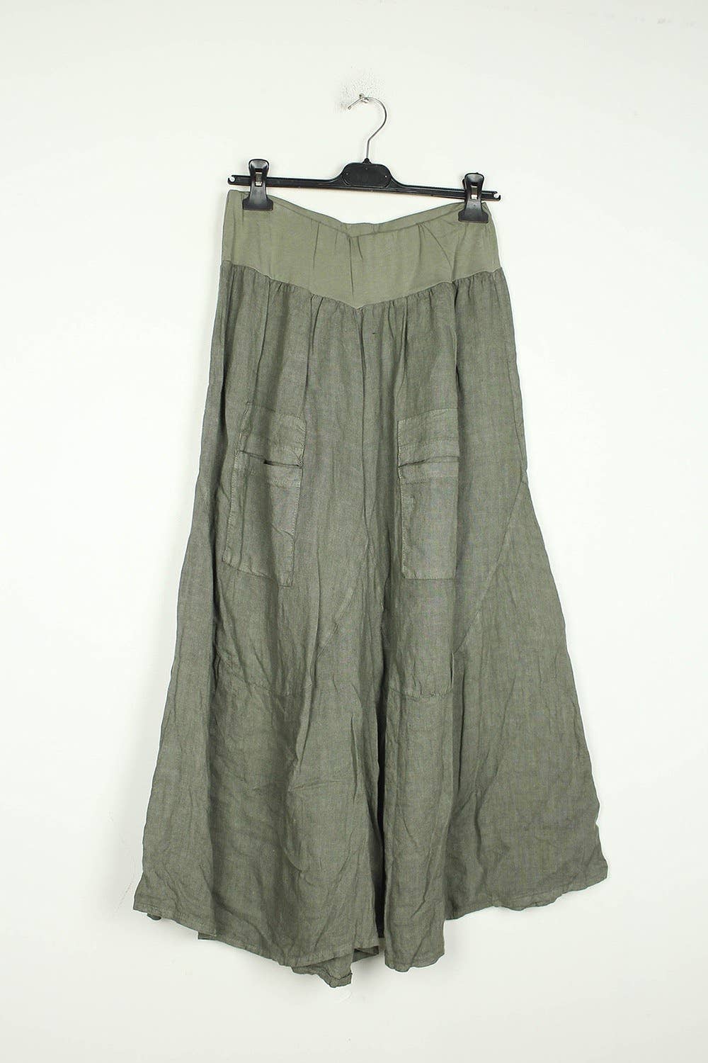 100% linen trousers-Khaki, Unique