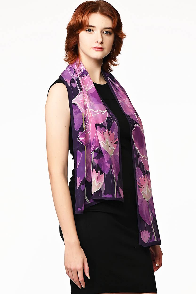 Kamala Lotus Scarves: Purple