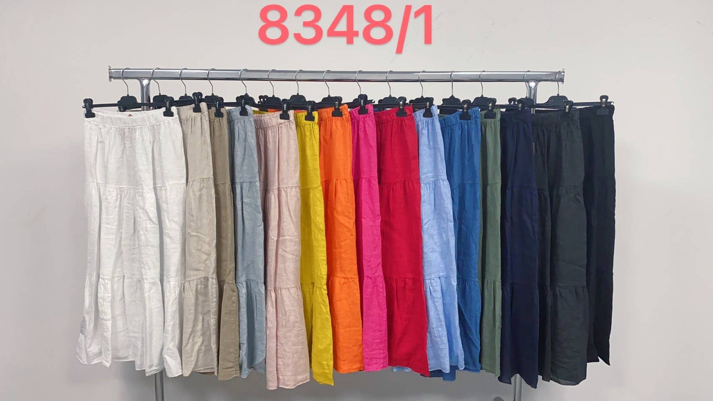 100% Linen Skirt TOBACCO